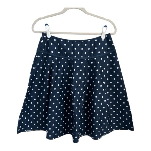 New York & Company Dresses & Skirts - New York & Company Navy Polka Dot A-Line Skirt Size 8 Retro Cotton Classic